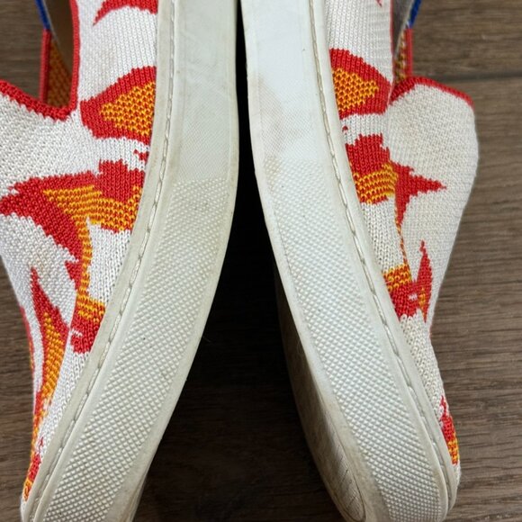 Rothys Kids Sz 2  flame sneakers white machine washable Style 007-107 Slip-On - Picture 5 of 8